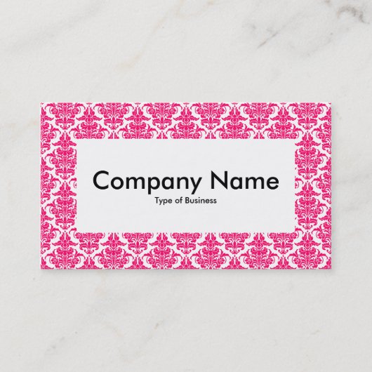 Center Label v4 - Neon Red Damask Visitenkarte (Vorderseite)