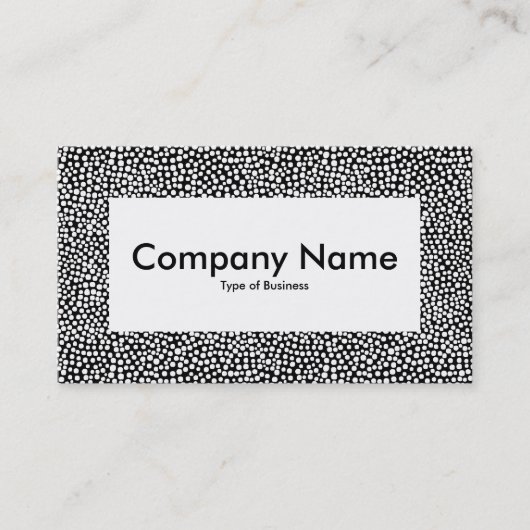 Center Label v4 - Random Spots - Weiß auf Schwarz Visitenkarte (Vorderseite)