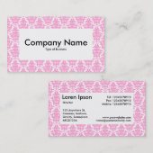 Center Label v4 - Rosa Damaske Visitenkarte (Vorne/Hinten)