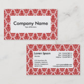 Center Label v4 - Ruby Damask Visitenkarte (Vorne/Hinten)