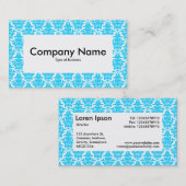 Center Label v4 - Sky Blue Damask Visitenkarte (Vorne/Hinten)