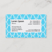 Center Label v4 - Sky Blue Damask Visitenkarte (Rückseite)