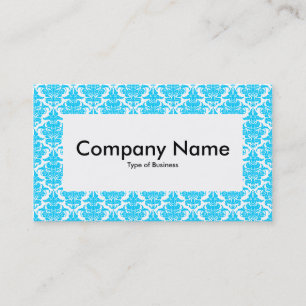 Center Label v4 - Sky Blue Damask Visitenkarte