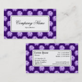 Center Label v5 - Chrysanthemum Muster Dp Lila Visitenkarte (Vorne/Hinten)