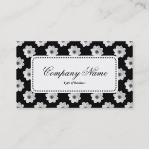 Center Label v5 - Dahlia Muster B&W Visitenkarte