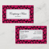 Center Label v5 - Leaf Muster 02 - Neon Red Visitenkarte (Vorne/Hinten)