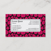 Center Label v5 - Leaf Muster 02 - Neon Red Visitenkarte (Rückseite)