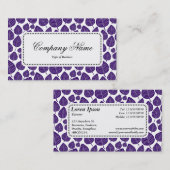 Center Label v5 - Leaf Muster 02 - Tief Lila Visitenkarte (Vorne/Hinten)