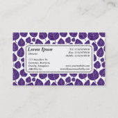 Center Label v5 - Leaf Muster 02 - Tief Lila Visitenkarte (Rückseite)