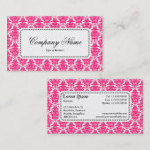 Center Label v5 - Neon Red Damask Visitenkarte (Vorne/Hinten)