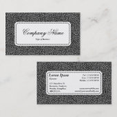 Center Label v5 - Random Spots - Schwarz auf Grau Visitenkarte (Vorne/Hinten)