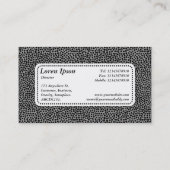 Center Label v5 - Random Spots - Schwarz auf Grau Visitenkarte (Rückseite)