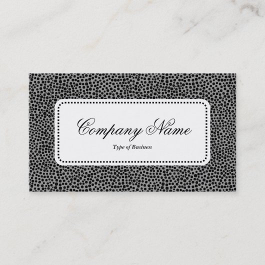 Center Label v5 - Random Spots - Schwarz auf Grau Visitenkarte (Vorderseite)