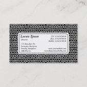 Center Label v5 - Wavy - White - Black Visitenkarte (Rückseite)