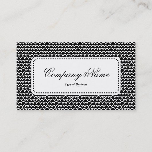 Center Label v5 - Wavy - White - Black Visitenkarte (Vorderseite)