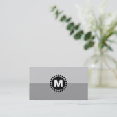 Center Spot Monogram v2 - 2 Tone Gray Shades Visitenkarte (Stehend Vorderseite)