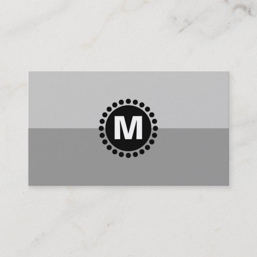 Center Spot Monogram v2 - 2 Tone Gray Shades Visitenkarte (Vorderseite)