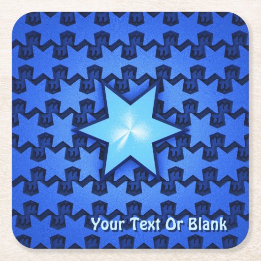 Center Star Rechteckiger Pappuntersetzer (Vorderseite)