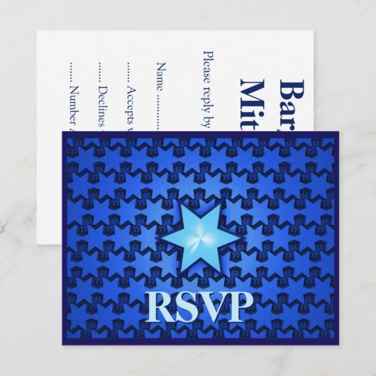 Center Star RSVP Karte (Vorne/Hinten)