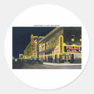 Center Street, Reno, Nevada Runder Aufkleber