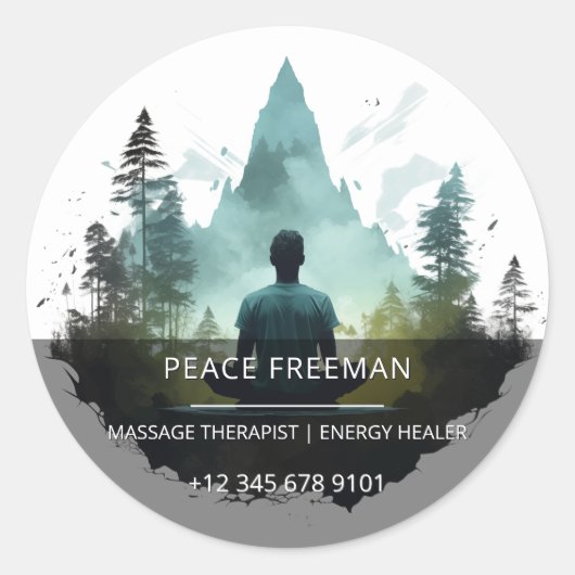 Center Within | Waldmeditation Runder Aufkleber (Vorderseite)
