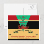 CENTLIVRE BIER-DOSEN-ENTWURF FORT WAYNE INDIANA POSTKARTE (Vorne/Hinten)