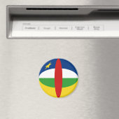 Centrafrique Fisheye Flag Magnet (In Situ (Geschirrspüler))