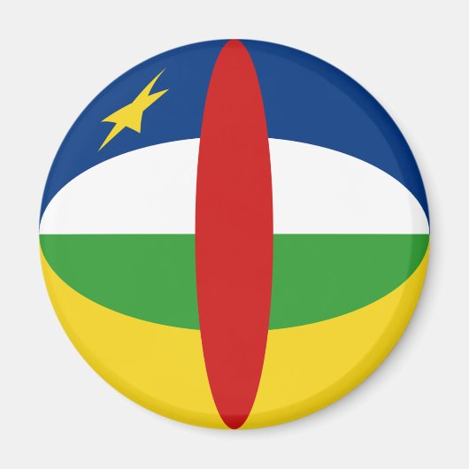 Centrafrique Fisheye Flag Magnet (Vorne)