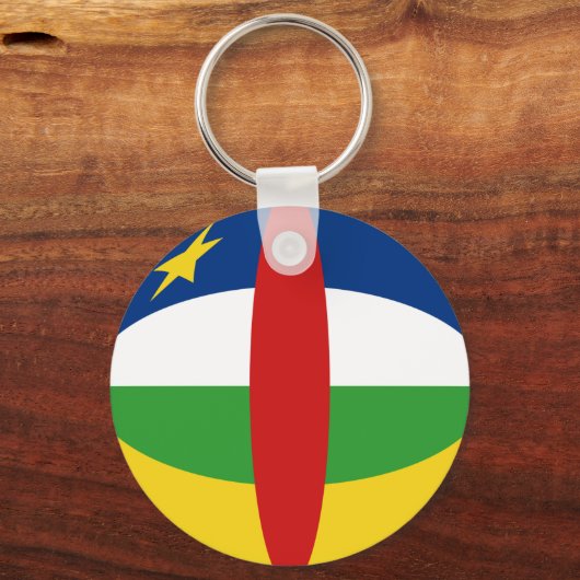 Centrafrique Fisheye Flag Schlüsselanhänger (Vorderseite)