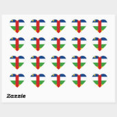 Centrafrique Flag Heftsticker Herz-Aufkleber (Blatt)
