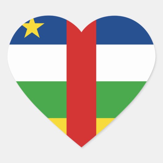 Centrafrique Flag Heftsticker Herz-Aufkleber (Vorderseite)