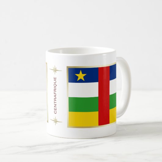 Centrafrique Flag + Karte Tasse (VorderseiteRechts)
