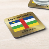 Centrafrique Flag+Text Untersetzer (Linke Seite)