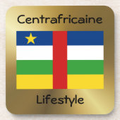 Centrafrique Flag+Text Untersetzer (Vorderseite)
