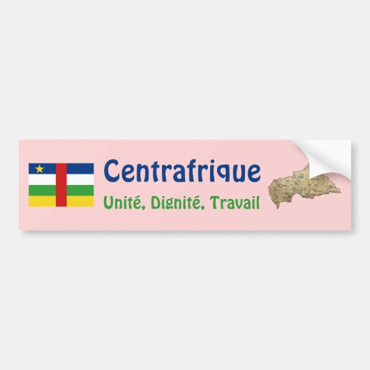 Centrafrique Flagge + Karten-Autoaufkleber Autoaufkleber (Vorne)