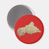 Centrafrique Map Magnet (Vorderseite/Rückseite)
