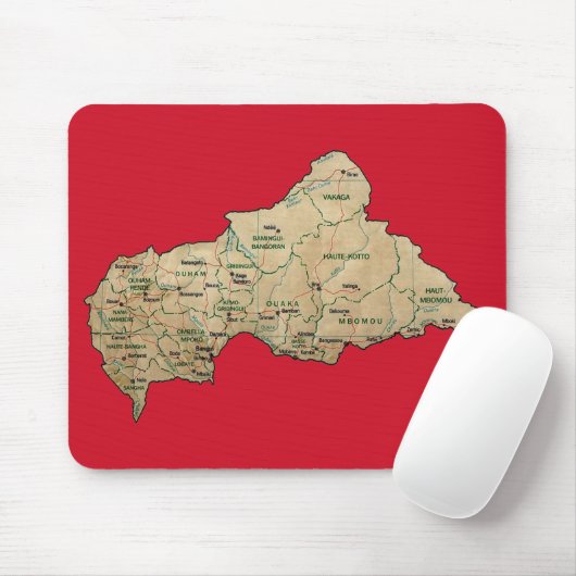 Centrafrique Map Mousepad (Mit Mouse)