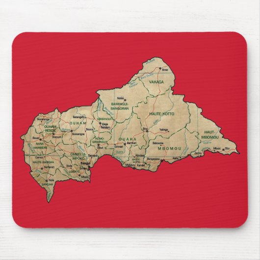 Centrafrique Map Mousepad (Vorne)
