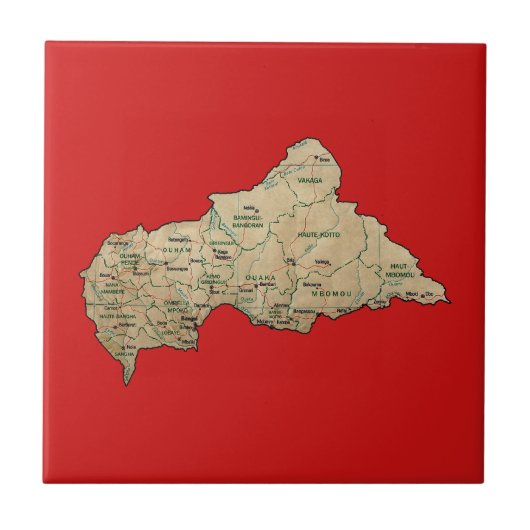 Centrafrique Map Tile Fliese (Vorderseite)