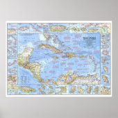 " Central America/West Indies: 1970 Detailed MAP Poster (Vorne)