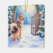 Central Asian Shepherd Snowy Gate Christmas Art Keramikornament (Links)