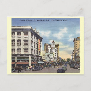 Central Ave., St. Petersburg, Florida Vintage Postkarte