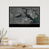 Central Boston Massachusetts from Space Satellite Poster (Küche)