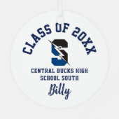 Central Bucks South Ornament Christmas Holiday Aus Metall (Rückseite)