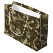 Central Camouflage Große Geschenktüte (Vorderseite Schrägansicht)