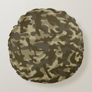 Central Camouflage Rundes Kissen