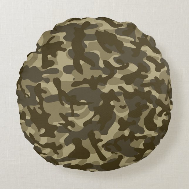 Central Camouflage Rundes Kissen (Vorderseite)