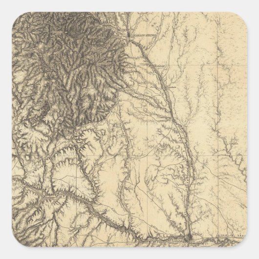 Central Colorado 3 Quadratischer Aufkleber (Vorderseite)
