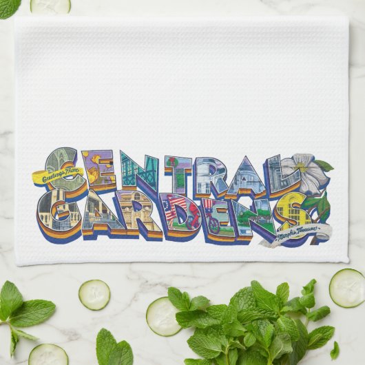 Central Gardens Mural Kitchtuch Geschirrtuch (Gefaltet)