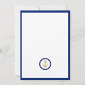 Central Golden Anchor Geburtstagseinladung Einladung (Rückseite)